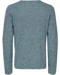 dunkeltürkiser Pullover mit einem Rundhalsausschnitt von ONLY & SONS