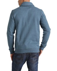 dunkeltürkiser Pullover mit einem Schalkragen von BLEND