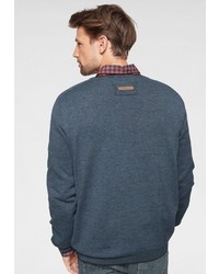 dunkeltürkiser Pullover mit einem V-Ausschnitt von camel active