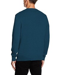 dunkeltürkiser Pullover mit einem V-Ausschnitt von Crew Clothing