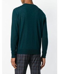 dunkeltürkiser Pullover mit einem V-Ausschnitt von Canali