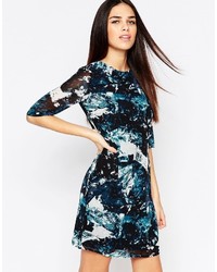 dunkeltürkises bedrucktes Kleid von Sugarhill Boutique
