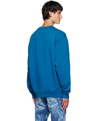 dunkeltürkises bedrucktes Sweatshirt von Moschino