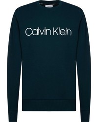 dunkeltürkises bedrucktes Sweatshirt von Calvin Klein