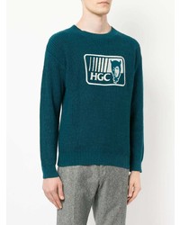 dunkeltürkises bedrucktes Sweatshirt von Hysteric Glamour