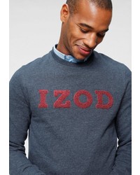 dunkeltürkises bedrucktes Sweatshirt von Izod