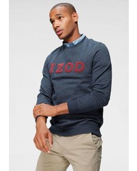 dunkeltürkises bedrucktes Sweatshirt von Izod