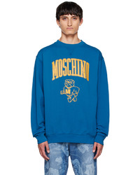 dunkeltürkises bedrucktes Sweatshirt von Moschino