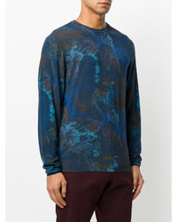 dunkeltürkises bedrucktes Sweatshirt von Etro