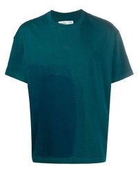 dunkeltürkises bedrucktes T-Shirt mit einem Rundhalsausschnitt von A-Cold-Wall*