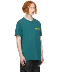 dunkeltürkises bedrucktes T-Shirt mit einem Rundhalsausschnitt von Ambush