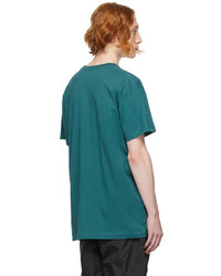 dunkeltürkises bedrucktes T-Shirt mit einem Rundhalsausschnitt von Ambush