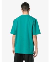 dunkeltürkises bedrucktes T-Shirt mit einem Rundhalsausschnitt von Calvin Klein 205W39nyc