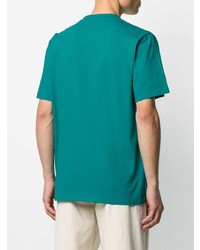 dunkeltürkises bedrucktes T-Shirt mit einem Rundhalsausschnitt von Marni