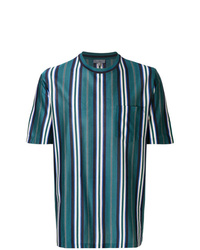 dunkeltürkises bedrucktes T-Shirt mit einem Rundhalsausschnitt von Lanvin