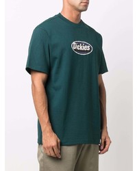 dunkeltürkises bedrucktes T-Shirt mit einem Rundhalsausschnitt von Dickies Construct