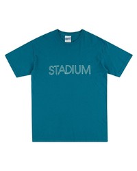 dunkeltürkises bedrucktes T-Shirt mit einem Rundhalsausschnitt von Stadium Goods