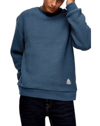 dunkeltürkises Fleece-Sweatshirt