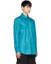 dunkeltürkises Langarmhemd von Wooyoungmi
