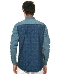 dunkeltürkises Langarmhemd von FIOCEO