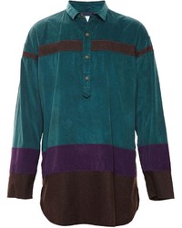 dunkeltürkises Langarmhemd von Kolor