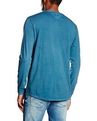 dunkeltürkises Langarmshirt von Hilfiger Denim