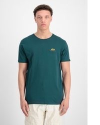 dunkeltürkises T-Shirt mit einem Rundhalsausschnitt von Alpha Industries