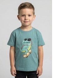 dunkeltürkises T-Shirt mit einem Rundhalsausschnitt von Blue Seven