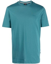 dunkeltürkises T-Shirt mit einem Rundhalsausschnitt von BOSS