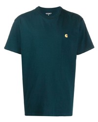 dunkeltürkises T-Shirt mit einem Rundhalsausschnitt von Carhartt WIP