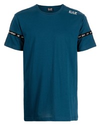 dunkeltürkises T-Shirt mit einem Rundhalsausschnitt von Ea7 Emporio Armani
