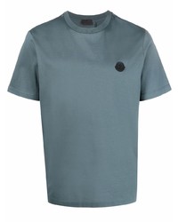 dunkeltürkises T-Shirt mit einem Rundhalsausschnitt von Moncler