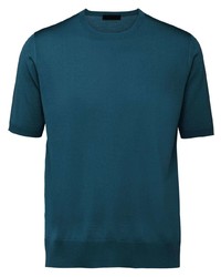 dunkeltürkises T-Shirt mit einem Rundhalsausschnitt von Prada