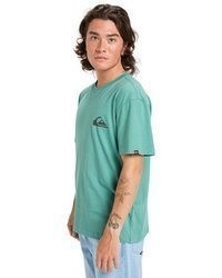 dunkeltürkises T-Shirt mit einem Rundhalsausschnitt von Quiksilver