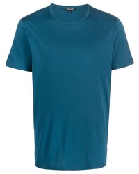dunkeltürkises T-Shirt mit einem Rundhalsausschnitt von Ron Dorff
