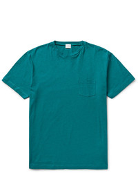 dunkeltürkises T-Shirt mit einem Rundhalsausschnitt von Sunspel