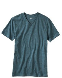 dunkeltürkises T-Shirt mit einem V-Ausschnitt
