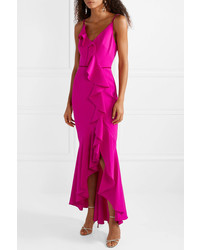 fuchsia Ballkleid mit Rüschen von Marchesa Notte