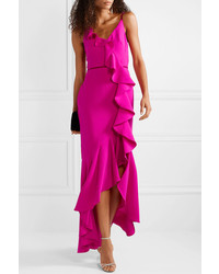 fuchsia Ballkleid mit Rüschen von Marchesa Notte