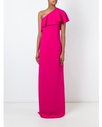 fuchsia Ballkleid mit Rüschen von Lanvin