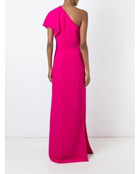 fuchsia Ballkleid mit Rüschen von Lanvin