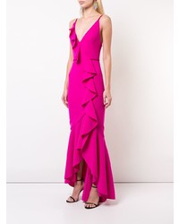 fuchsia Ballkleid mit Rüschen von Marchesa Notte