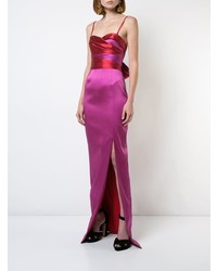 fuchsia Ballkleid mit Schlitz von Marchesa Notte