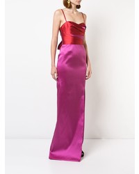 fuchsia Ballkleid mit Schlitz von Marchesa Notte