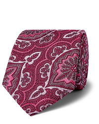 fuchsia bedruckte Krawatte von Kingsman