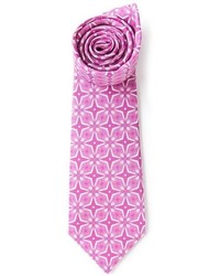 fuchsia bedruckte Krawatte von Kiton