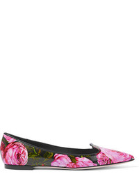 fuchsia bedruckte Leder Ballerinas