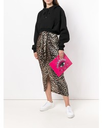 fuchsia bedruckte Leder Clutch von Kenzo