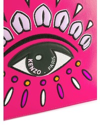 fuchsia bedruckte Leder Clutch von Kenzo