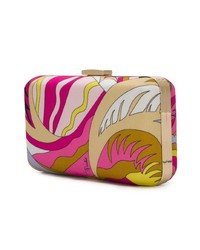 fuchsia bedruckte Leder Clutch von Emilio Pucci